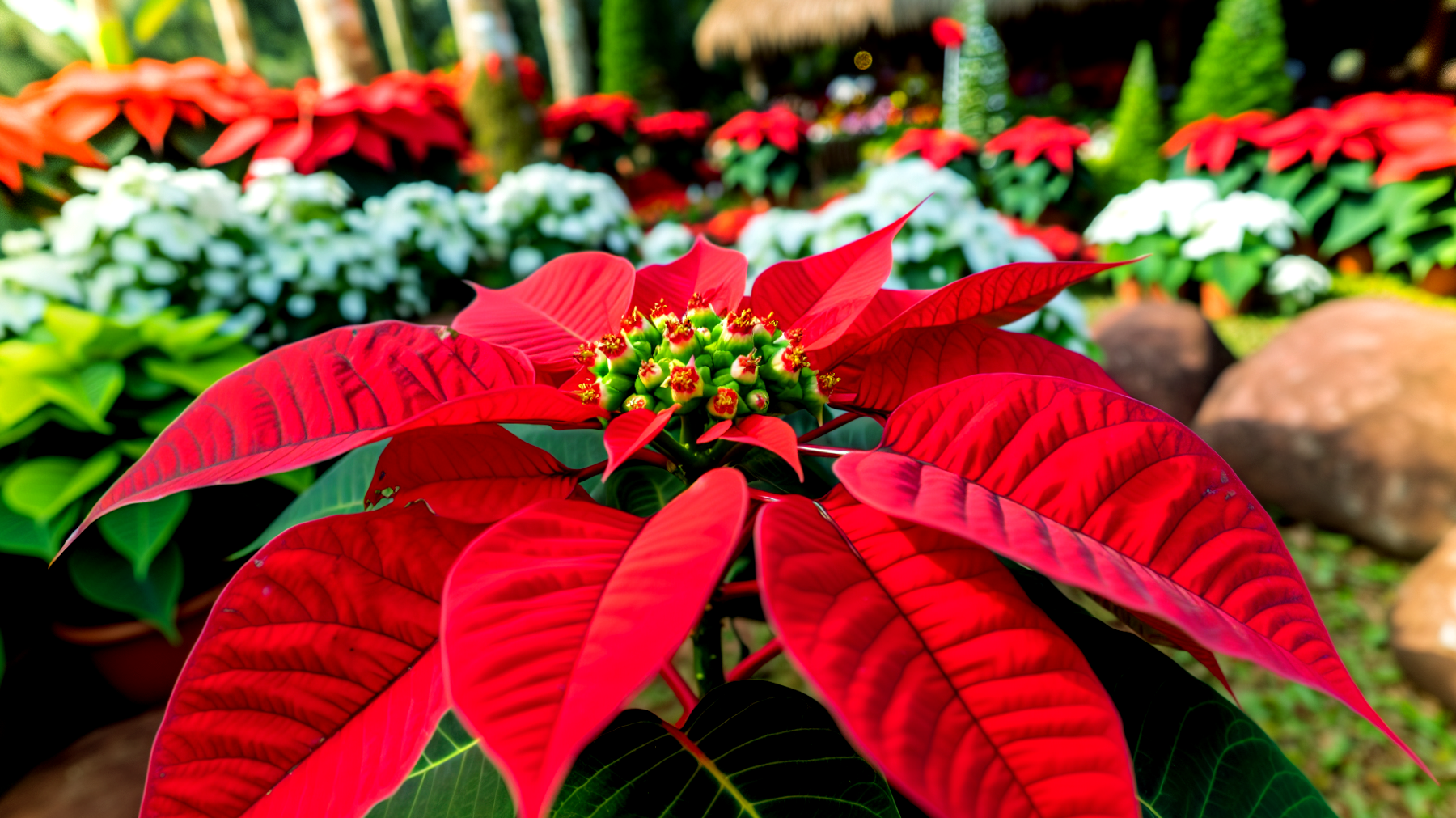 Stella di Natale giardino colori vibranti"